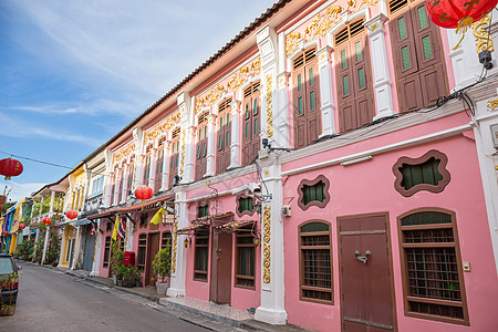 古城普吉特奇诺葡萄牙语风格 位于路 Phuket镇 泰国普吉 Landmark图片