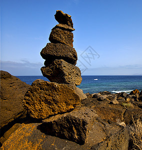 岩石 西班牙 景观 石头 天空 云海岸麝香旅游假期植物池塘全景热带海岸线海藻图片