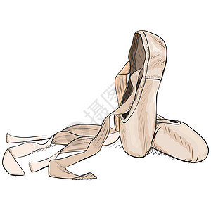 手绘风格足尖鞋  EPS8 矢量舞蹈艺术演员运动白色芭蕾舞天鹅图片