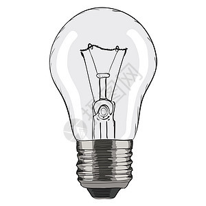 白色背景的手画灯泡 EPS8 矢量绘画荧光创造力力量涂鸦发明玻璃插图创新活力图片