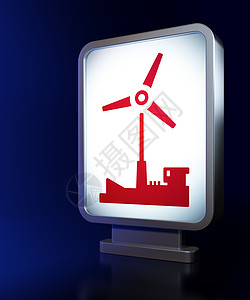 工业概念 广告牌背景的风车图片