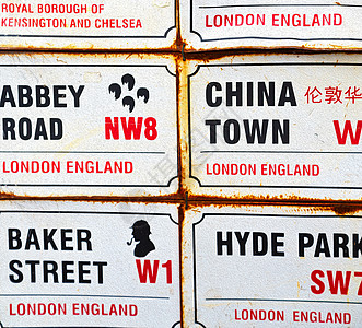 London 英国欧洲的旧反射器中的图标信号街店铺城市安全街道市场盘子警告旅行注意力障碍图片