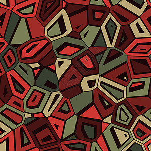 无矢量接缝抽象绿色红色摩萨模式(模式)图片