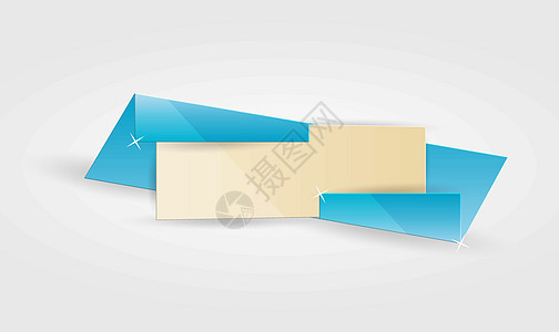 彩色横幅丝带笔记收藏棕色蓝色徽章标签空白盒子折纸图片