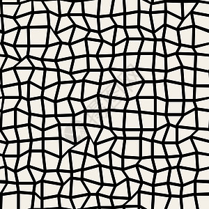 无矢量密封的黑色和白色扭曲的直垂直线条网状摩萨定型图片