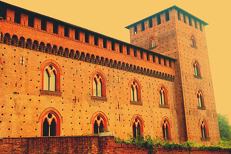 意大利帕维亚Visconti城堡塔台图片