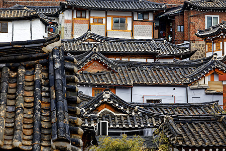 韩国传统房屋建造工程图片