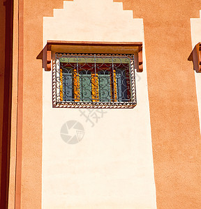 橙色和老旧建筑瓦砖的窗口中金属石头乡村建筑学入口住宅窗户古董城市历史性图片