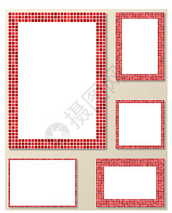 红像像素马赛克页面边框模板集图片