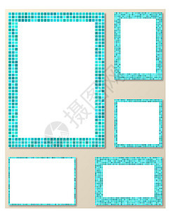 浅蓝色马赛克页面布局边框模板集背景图片