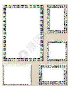 多色像素拼图页面布局模板集图片