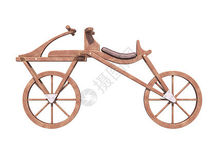 旧时装自行车车乡愁运输白色踏板古董轮子旅行图片