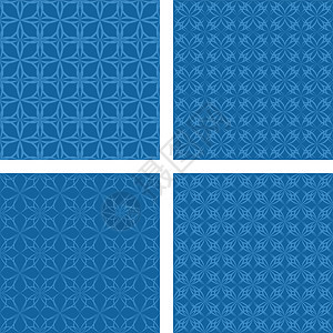 蓝无缝蓝色图案背景集艺术纺织品网格模式插图设计矢量复古墙纸背景背景图片