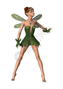 幻想春仙子翅膀女士小精灵绿色故事女孩森林白色童话魔法图片