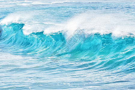 夏威夷桑迪海滩的绿宝石海浪支撑力量波浪液体沙滩冒险破岸阳光天气海滩图片