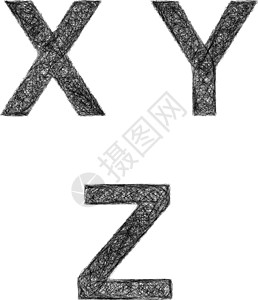 线条艺术字体集-字母 X Y Z图片