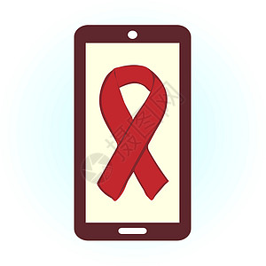 世界智能手机世界艾滋病日红丝带图片