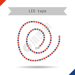 植物图标 LED 灯插图圆圈绘画灯泡反射辅助磁带照明情况创新图片