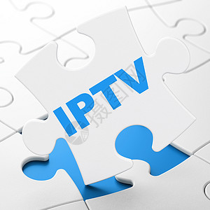网络发展概念 关于拼图背景的IPTV图片