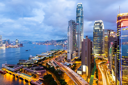 维多利亚港香港港经济城市商业高楼建筑办公室金融场景观光风景图片