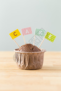 巧克力松饼 一个字蛋糕的小旗子图片