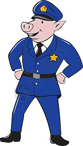 警察 猪警长卡通背景图片