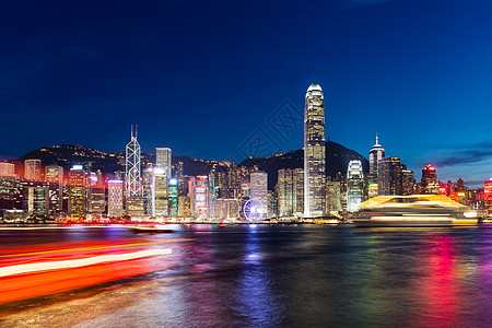 香港夜景摩天大楼玻璃办公室港口景观城市旅行建筑码头天空图片