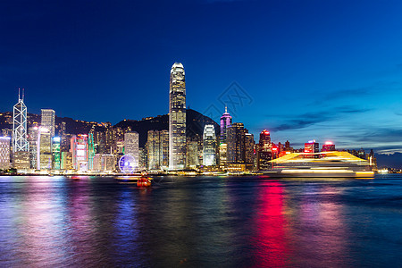 香港之夜金融场景高楼建筑风景建筑学全景旅游天线市中心图片