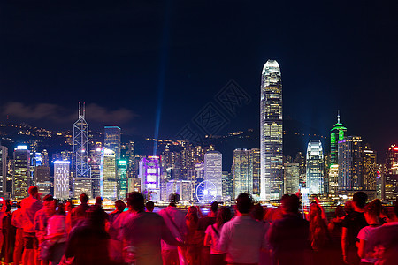 香港市之夜 人潮拥挤图片