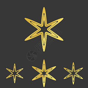 金线恒星标志设计套件标识星星品牌技术金子网络星座按钮科学身份图片