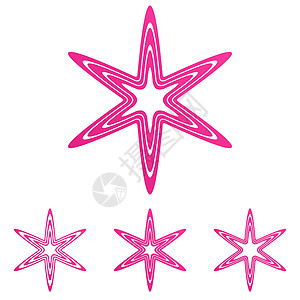 粉红线明星标志设计集技术六边形条纹令牌按钮品牌星星身份推广海豹图片