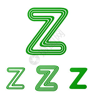 绿字Zz 绿色字母徽标设计套件图片