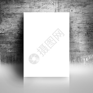 格隆盖工作室墙壁上假白白海报白色空白反射工作室商业倾斜房间照片广告艺术图片