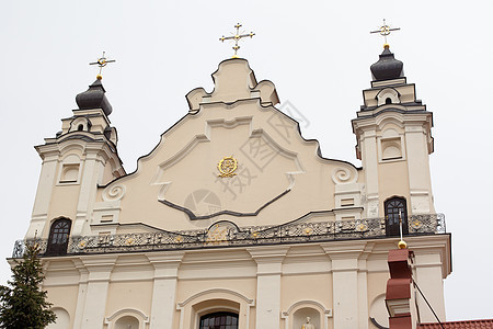 粉红教堂教会灰色天空建筑建筑学圆顶白色窗户玻璃历史图片