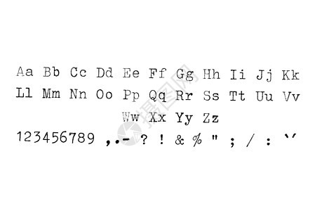 老式打字机排版字母表数字新闻业古董打印字体打字稿墨水收藏怀旧机器图片