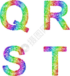 彩虹素描字体集-字母 Q R S T图片