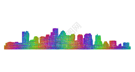 波士顿的天线双影 - 多彩线艺术图片