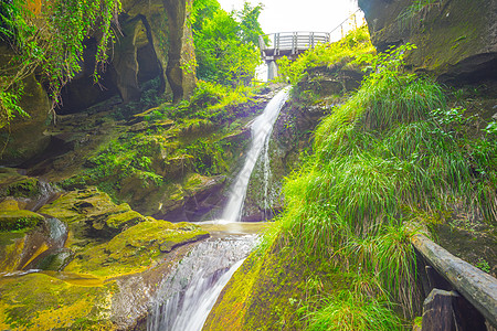 意大利的格罗托德尔卡格勒伦和瀑布叶子热带公园苔藓森林山脉石窟石头旅行植物图片