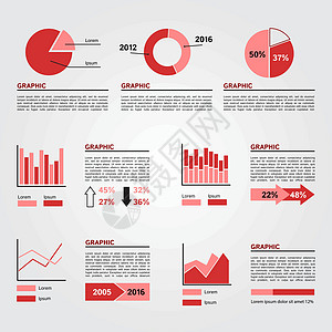一套图表元素 红色颜色图片