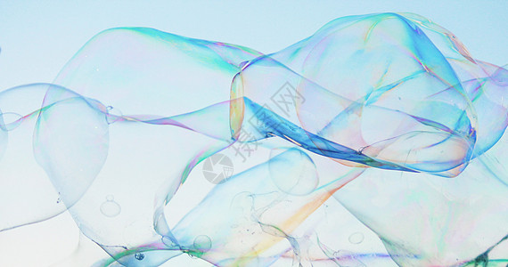 蓝色光纤特写肥皂泡背景现代简单抽象设计与复制空间反射漂浮温泉飞行气泡空气天空蓝色圆圈漂移背景