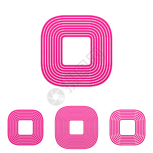 粉粉线平方形标识设计套件图片