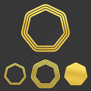 金金线七面形七方形标志设计套件图片