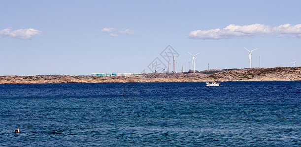 瑞典南部海 风车图片