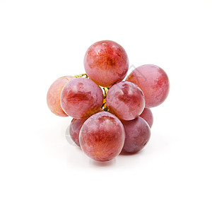 红葡萄在白色背景中被孤立果汁红色浆果植物藤蔓甜点紫色营养水果季节背景图片