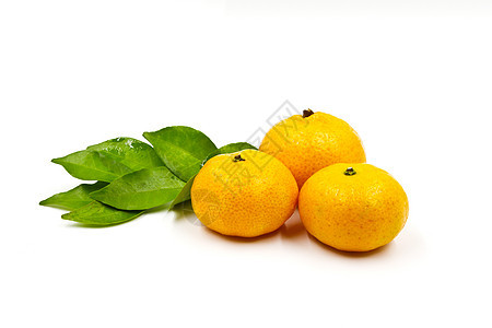 白色背景的橙色隔离叶子热带甜点营养团体黄色食物橙子水果图片