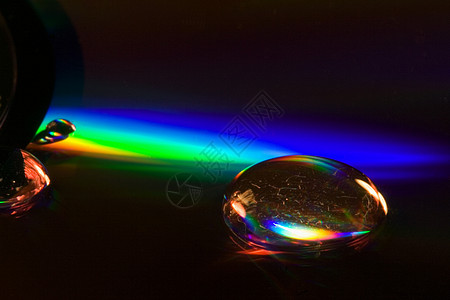 塑料 cd 中抽象彩虹滴图片