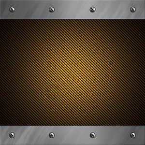 破碎的铝质框架 夹在金碳纤维背景上力量聚光灯速度金子盘子拉丝技术纤维赛车螺丝图片