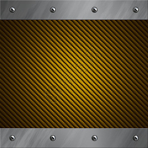 破碎的铝质框架 夹在金碳纤维背景上墙纸电镀赛车技术螺丝盘子聚光灯金属织物材料图片