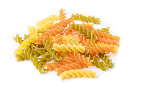未煮意大利意面  三色螺旋盘子黄色面条粮食宏观营养纹理食物文化面团图片