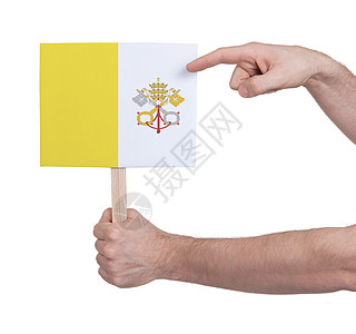 手持小卡     梵蒂冈城旗帜教廷海报白色男人标语卡片床单木板广告手指图片